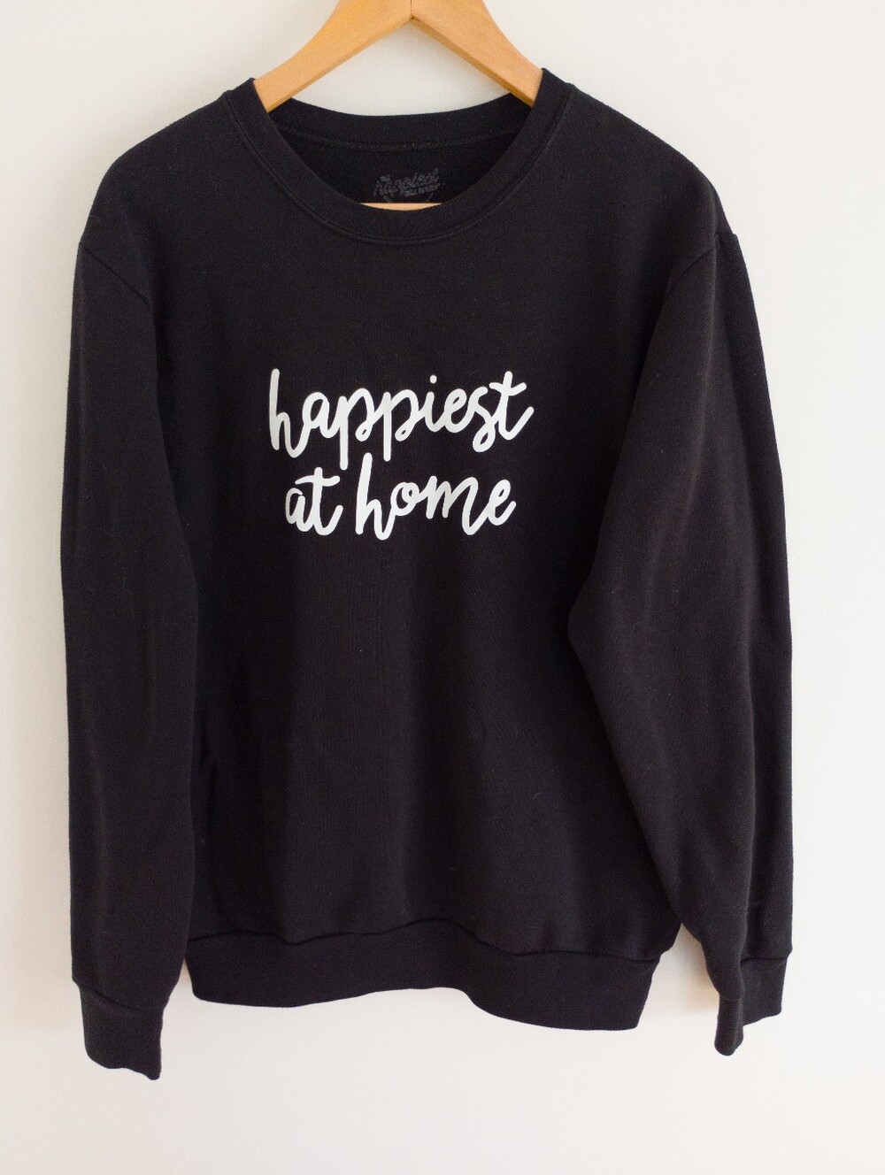 The Happiest Collection Happiest At Home Black Crewneck Sweatshirt Size M